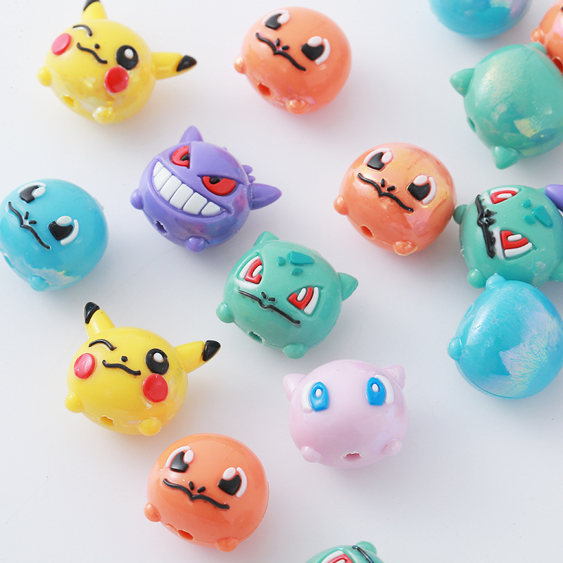 Resin Art Toys - 12 piezas Pokémon: Cuentas de resina,