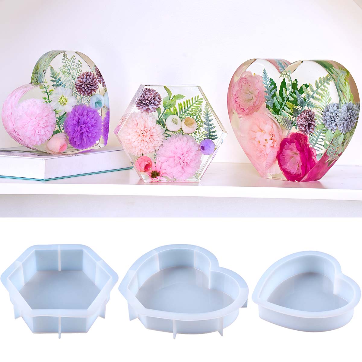 Resin Art Kit With Molds - Molde de silicona grande con forma