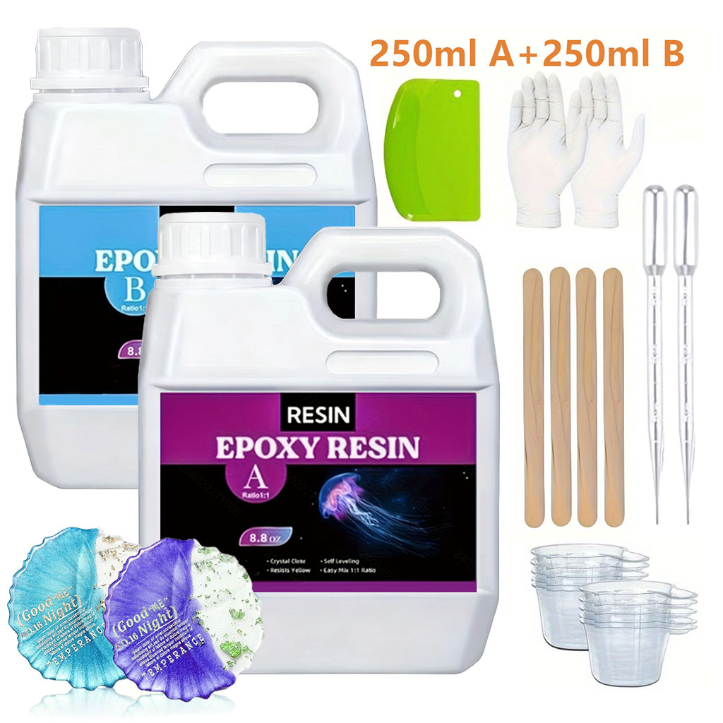 Resin Art Kit With Molds - Kit de Resina Epoxi Transparente de