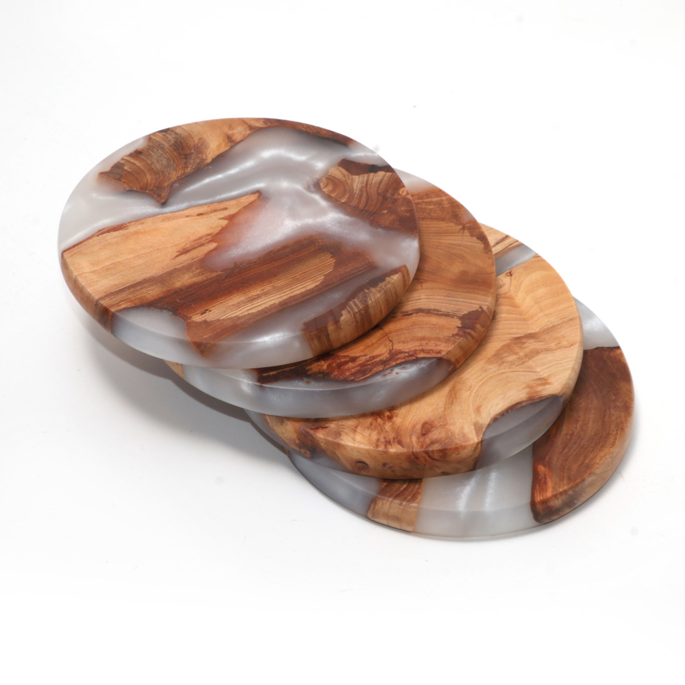 Resin Art Coasters - Juego de Posavasos, Posavasos de Madera