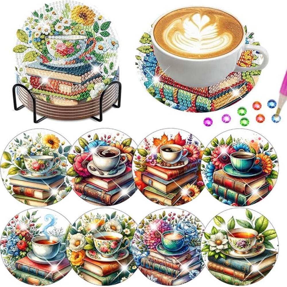 Resin Art Coasters - 8 piezas/Posavasos de arte de diamante