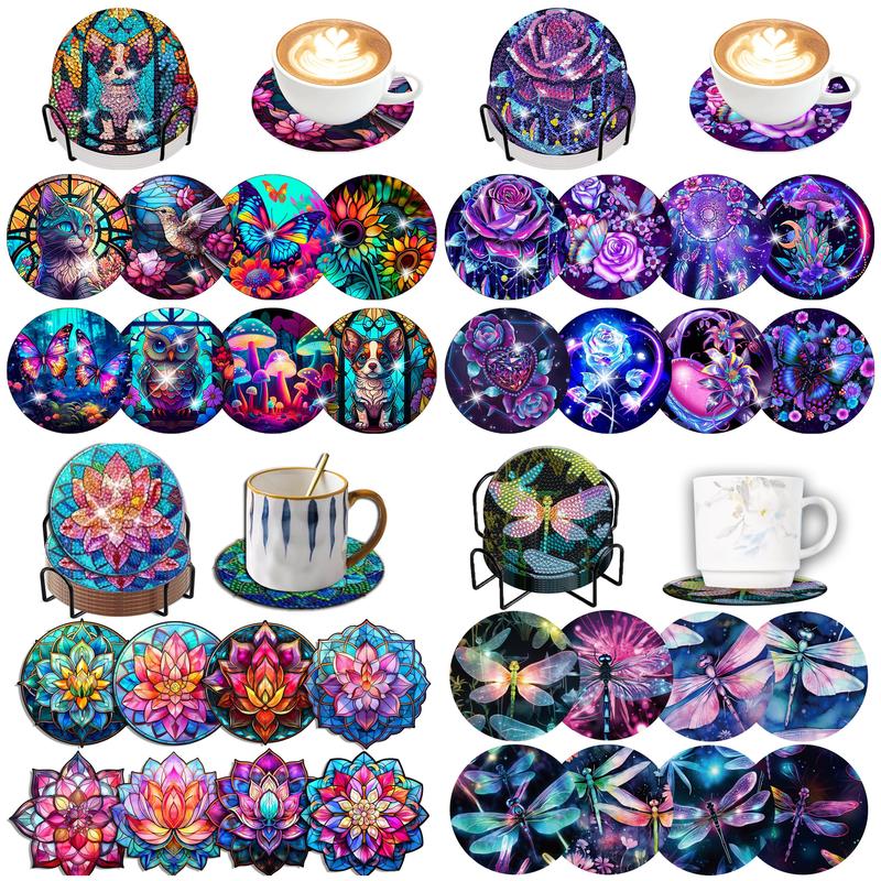 Resin Art Coasters - Posavasos de pintura de diamantes para
