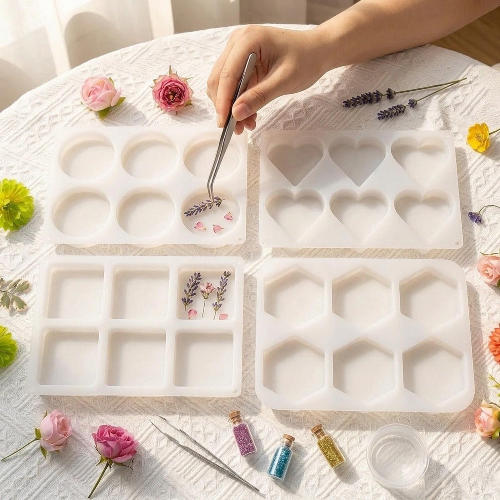 Resin Art Coasters - 4 Moldes de Resina Profunda para