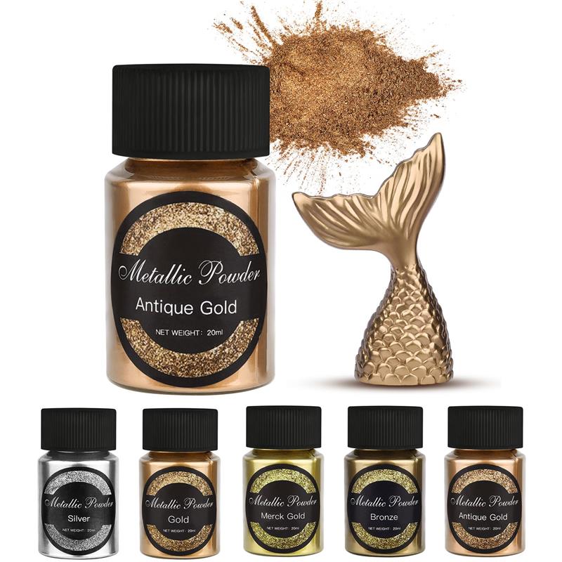 Resin Dye Opaque - 20 Ml brillo metálico oro plata
