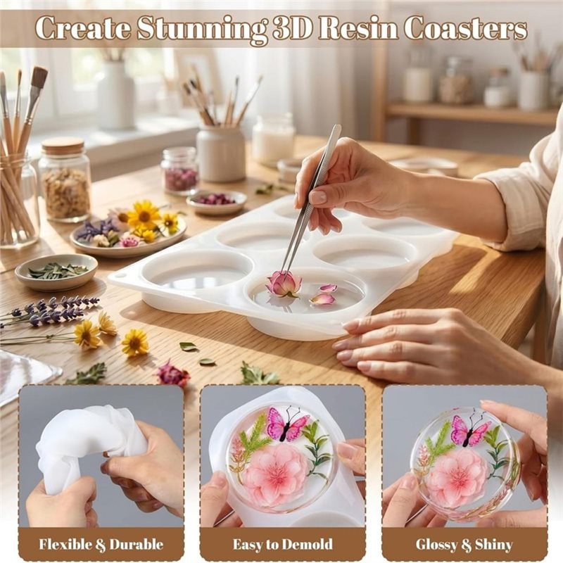 [ABFI!】 Moldes de resina para  - Resin Art Coasters reseña y precio