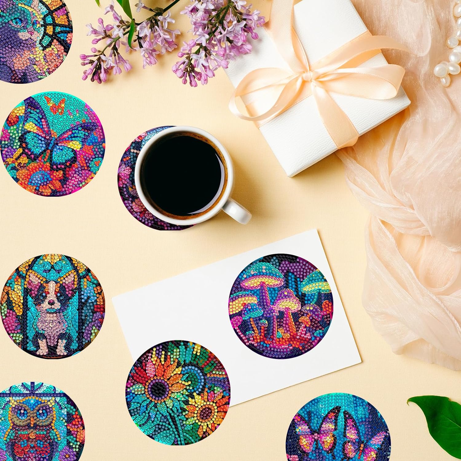 SDOYUNO-posavasos artísticos c - Resin Art Coasters reseña y precio