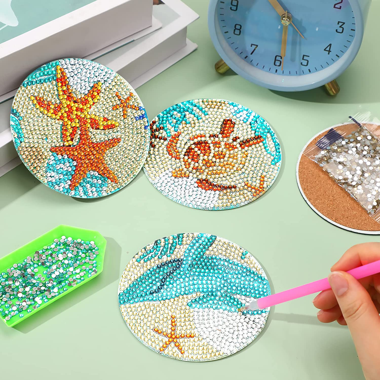 Posavasos de pintura de diaman - Resin Art Coasters reseña y precio